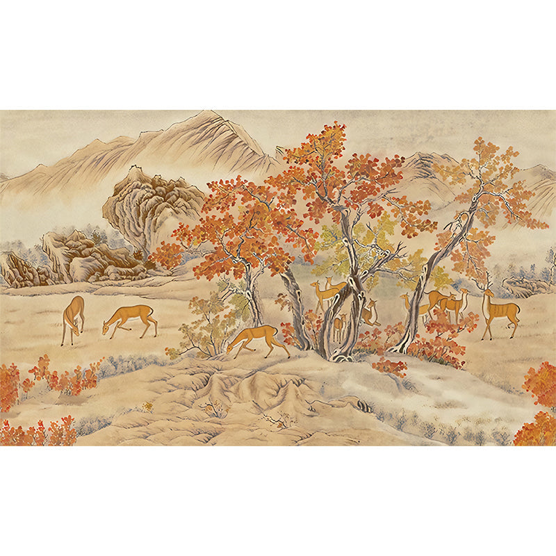 Frendorf | Whole Trees Mural Wallpaper für Schlafzimmer Fantasy Forest Wandkunst in Beige, Fleckenresistent