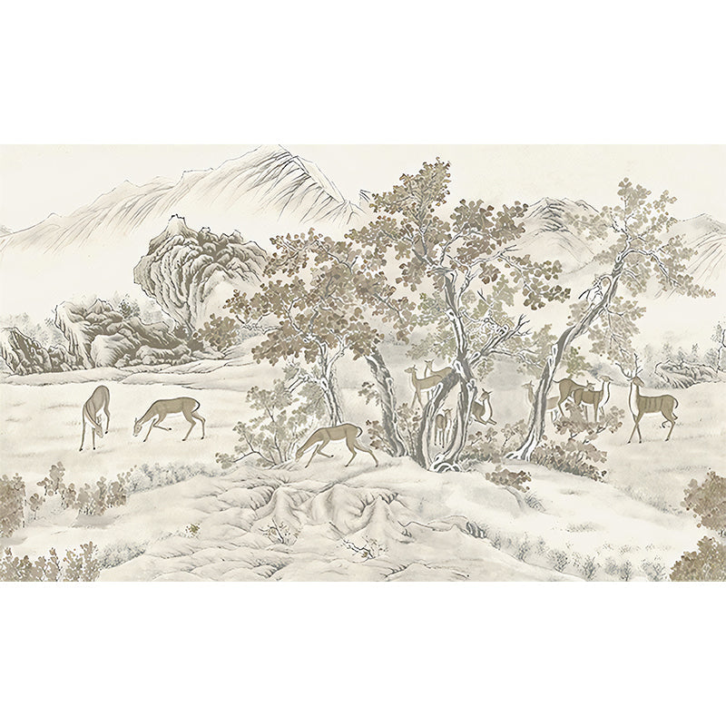 Frendorf | Whole Trees Mural Wallpaper für Schlafzimmer Fantasy Forest Wandkunst in Beige, Fleckenresistent