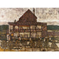 Frendorf | Whole Building Mural Wallpaper Living Room Egon Schiele House with Shingles Wandkunst in Braun, Wasserdicht