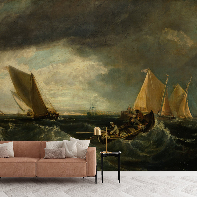 Große klassische Tapetenmurals Braune Durchsichtigkeit und das Gemälde der Isle of Sheppey Wandkunst, maßgefertigt