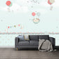 Frendorf | Pastel Kleur Cartoon Behang Muur Volledige Maat Konijnen Ballon Reis Patroon Wanddecoratie voor Kinderkamer