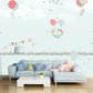 Frendorf | Pastel Kleur Cartoon Behang Muur Volledige Maat Konijnen Ballon Reis Patroon Wanddecoratie voor Kinderkamer