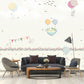 Frendorf | Pastel Kleur Cartoon Behang Muur Volledige Maat Konijnen Ballon Reis Patroon Wanddecoratie voor Kinderkamer