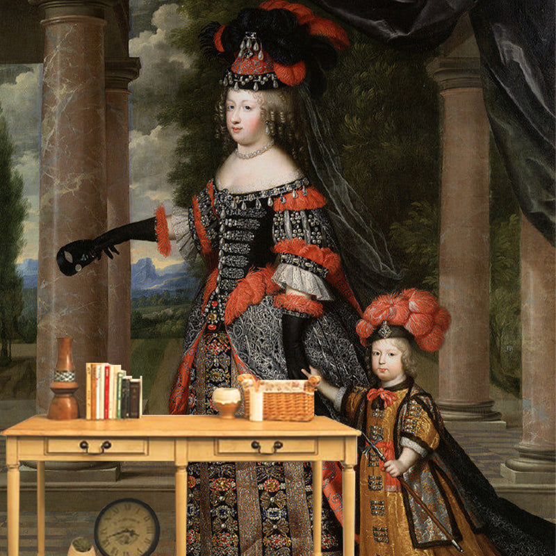Frendorf | Braune Königin und Prinz Wandmalerei Feuchtigkeitsbeständige Wandkunst zur Dekoration des Gästezimmers