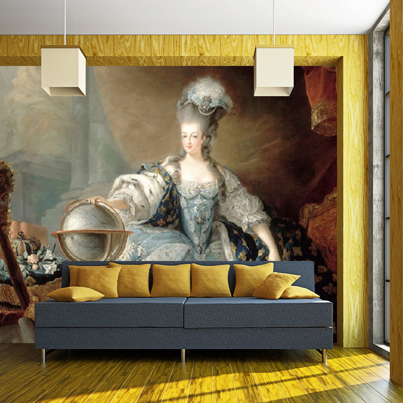 Ganz klassische Wandmalerei Rot-Blau Porträt von Maria Antonieta Wandkunst für Akzentwand