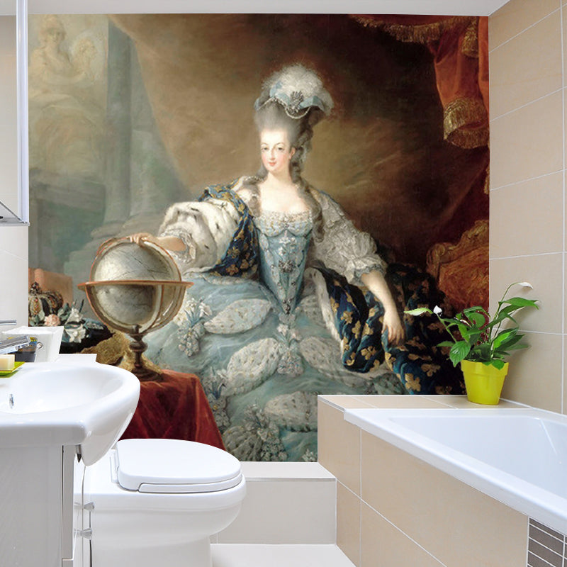 Ganz klassische Wandmalerei Rot-Blau Porträt von Maria Antonieta Wandkunst für Akzentwand