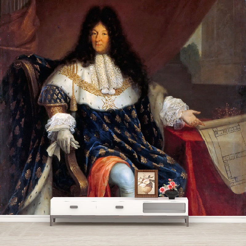 Blaue-Kaffee Louis XIV Wandmalereien Porträt Klassische Fleckenfreie Wandverkleidung für Flur