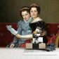 Maßgefertigte Größe Klassische Wandtapete Schwarz-Braun Porträt der Schwestern Zenaide und Charlotte Bonaparte Wandkunst