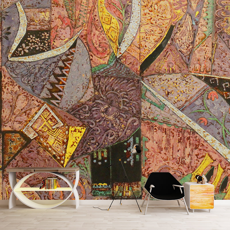 Frendorf | Bohemia Abstract Wandbekleding Muurschilderingen Bruin Geometrisch Wanddecor voor Woonkamer
