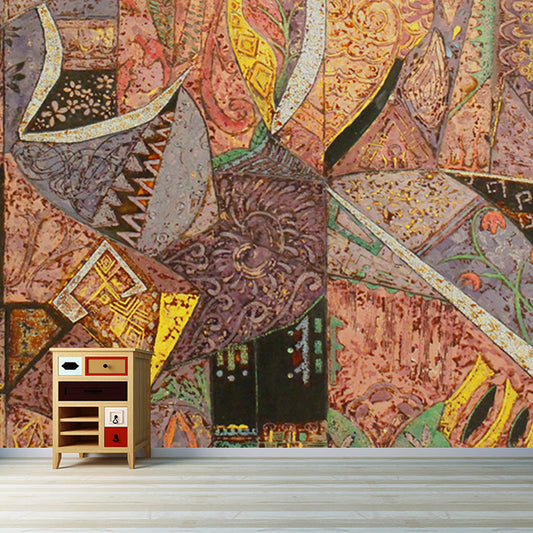 Frendorf | Bohemia Abstract Wandbekleding Muurschilderingen Bruin Geometrisch Wanddecor voor Woonkamer