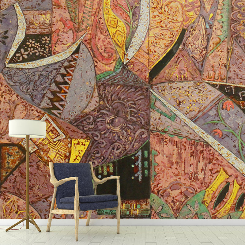 Frendorf | Bohemia Abstract Wandbekleding Muurschilderingen Bruin Geometrisch Wanddecor voor Woonkamer
