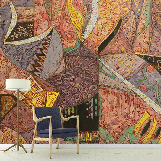 Frendorf | Bohemia Abstract Wandbekleding Muurschilderingen Bruin Geometrisch Wanddecor voor Woonkamer