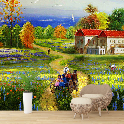 Frendorf | Back Home Olie Schilderij Muren Rustiek Waterproof Woonkamer Muur Bedekking in Groen