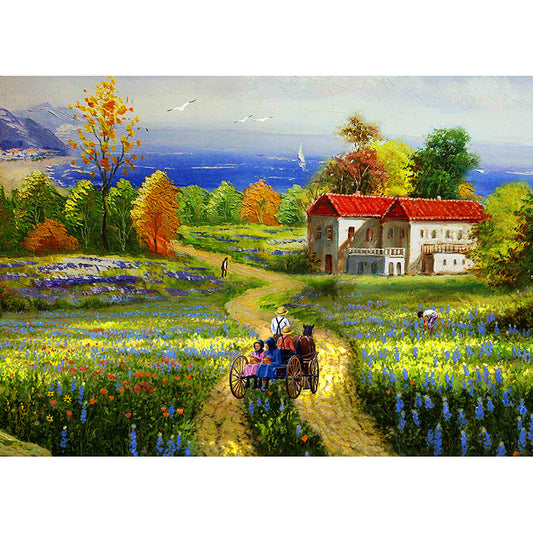 Frendorf | Back Home Olie Schilderij Muren Rustiek Waterproof Woonkamer Muur Bedekking in Groen