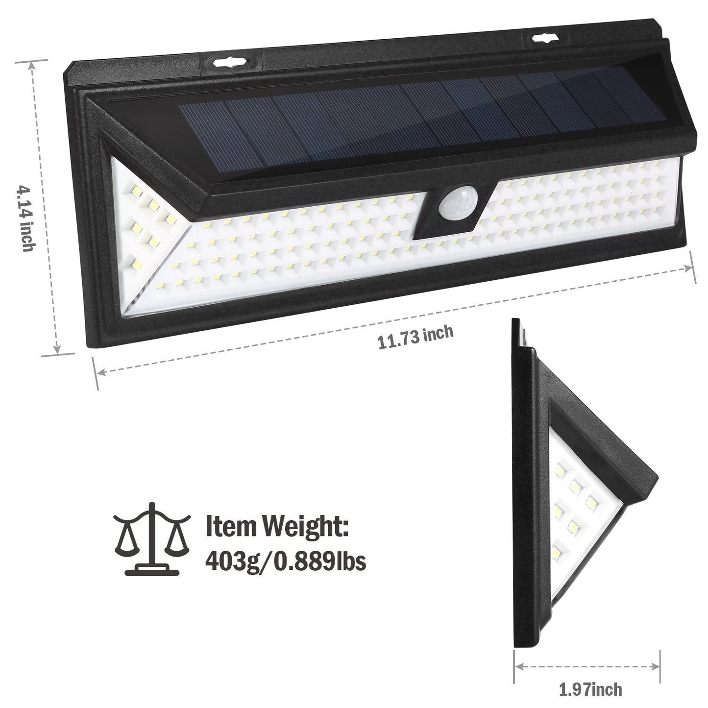 Frendorf | 118 LEDs Solar Wandlicht Außen Bewegungsmelder Lampe