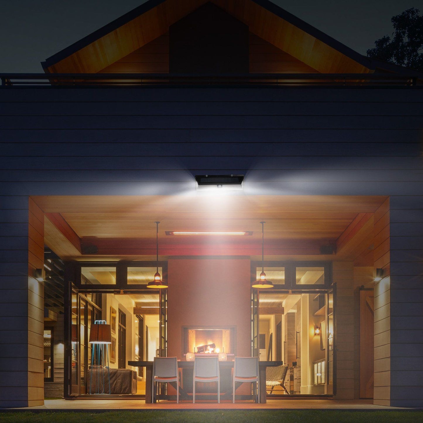 Frendorf | 118 LEDs Solar Wandlicht Außen Bewegungsmelder Lampe