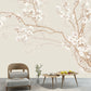 Frendorf | Beige Pflaumenblüte Wandmural Blumen Rustikal Feuchtigkeitsbeständige Wanddekoration für Zuhause