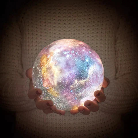 Frendorf | CelestiGlow Galaxy Moon Lamp | 3D-Druck LED Mondlampe  | Farbwechsel | Touch & USB-Aufladung | Stimmungslicht für Zuhause