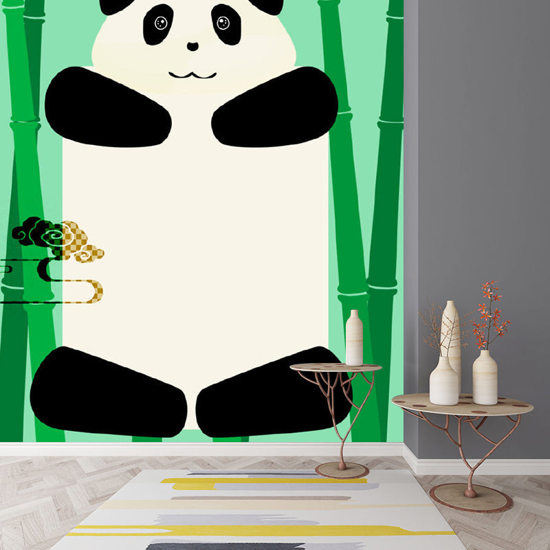 Frendorf | Grüne Panda Wandtapeten-Murals Fleckenfrei Cartoon Kinderzimmer Wanddekoration, Vliesstoffe