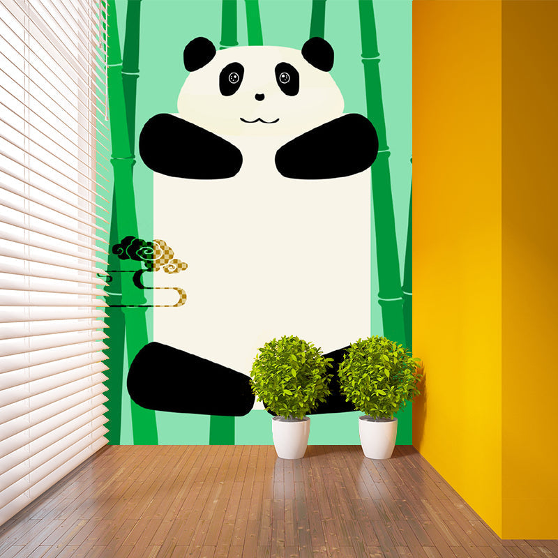 Frendorf | Grüne Panda Wandtapeten-Murals Fleckenfrei Cartoon Kinderzimmer Wanddekoration, Vliesstoffe