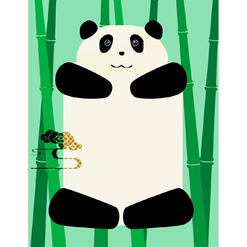 Frendorf | Grüne Panda Wandtapeten-Murals Fleckenfrei Cartoon Kinderzimmer Wanddekoration, Vliesstoffe