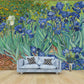 Frendorf | Illustratie Antieke Behang Muren Blauw-Groen Van Gogh Iris in de Tuin Muurkunst