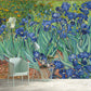 Frendorf | Illustratie Antieke Behang Muren Blauw-Groen Van Gogh Iris in de Tuin Muurkunst