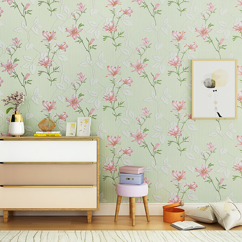 Rust Lily Blossom Tapete für Akzentwand 31' L x 20.5" B Wanddekoration in hellem Farbton