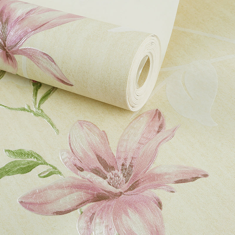 Rust Lily Blossom Tapete für Akzentwand 31' L x 20.5" B Wanddekoration in hellem Farbton