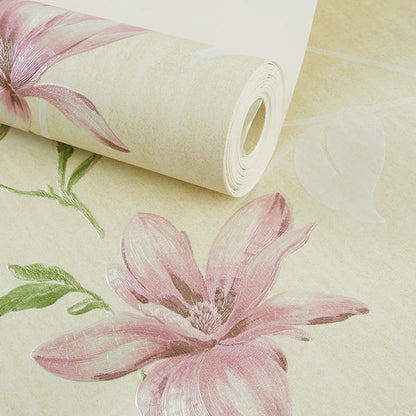 Rust Lily Blossom Tapete für Akzentwand 31' L x 20.5" B Wanddekoration in hellem Farbton