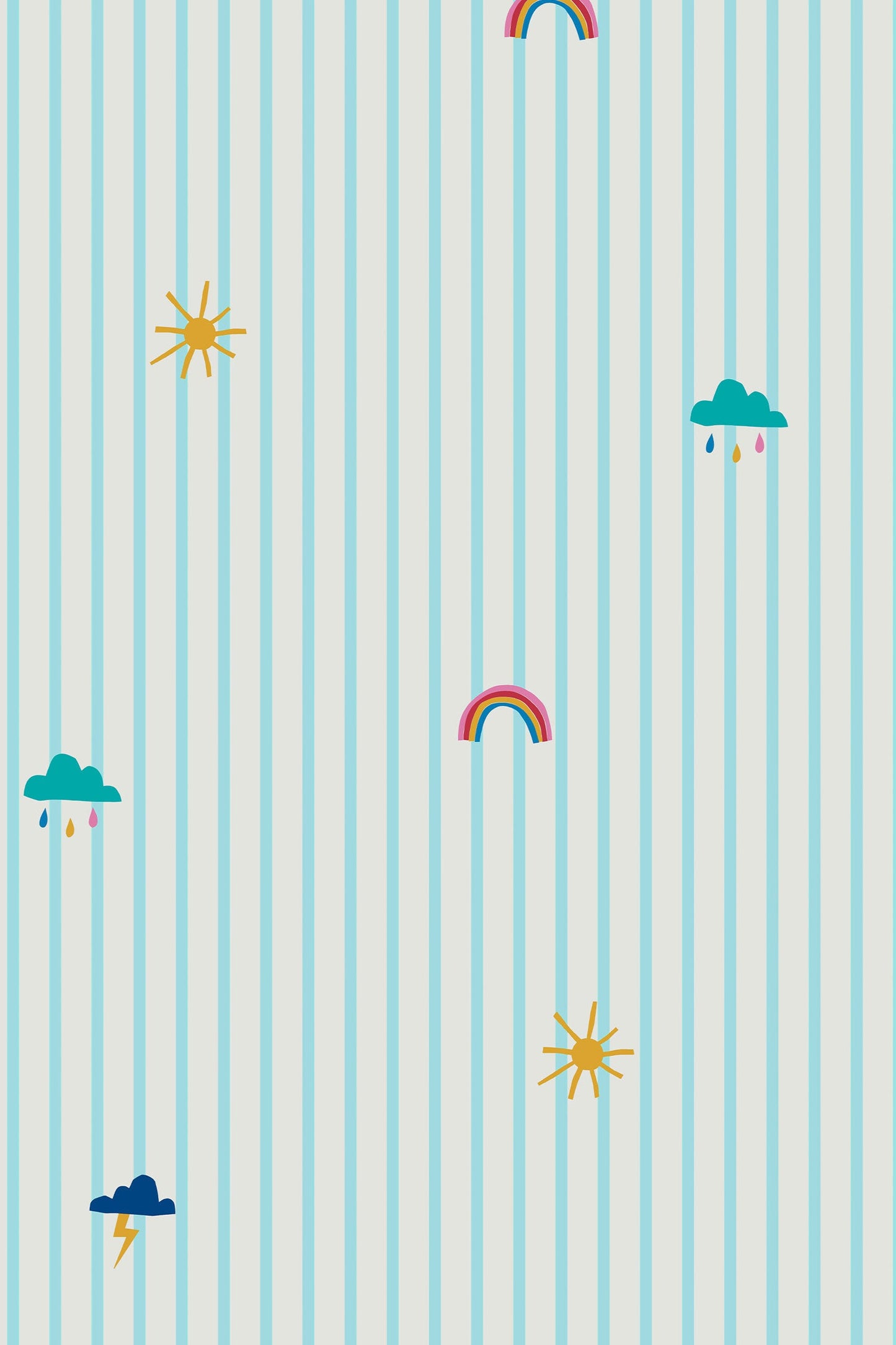 Frendorf | Gestreiftes Kinder-Tapete mit Wolken, 118587, Joules, Graham&Brown