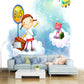 Frendorf | Whole Bus Stop Murals Decal Kids Style Fantasy Little Girl Wall Decor in Blue and White