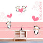 Frendorf | Koeien en Hart Ballon Muur Decal Cartoon Waterdicht Baby Kamer Muur Decor, Volledige Grootte