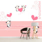 Frendorf | Koeien en Hart Ballon Muur Decal Cartoon Waterdicht Baby Kamer Muur Decor, Volledige Grootte