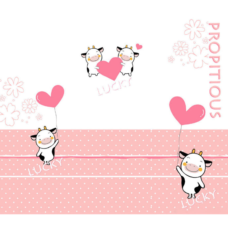Frendorf | Koeien en Hart Ballon Muur Decal Cartoon Waterdicht Baby Kamer Muur Decor, Volledige Grootte