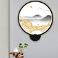 Frendorf | Asiatische stijl afgeronde natuurlijke landschap muurschildering lichte acryl LED woonkamer wandlamp in zwart