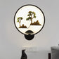 Frendorf | Asiatische stijl afgeronde natuurlijke landschap muurschildering lichte acryl LED woonkamer wandlamp in zwart