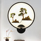 Frendorf | Asiatische stijl afgeronde natuurlijke landschap muurschildering lichte acryl LED woonkamer wandlamp in zwart