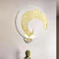 Frendorf | Acryl Zirkuläre Wandmalerei Lampe Chinesischer Stil LED Wandmontierte Lichtinstallation in Schwarz/Weiß für Linke/Rechte Seite