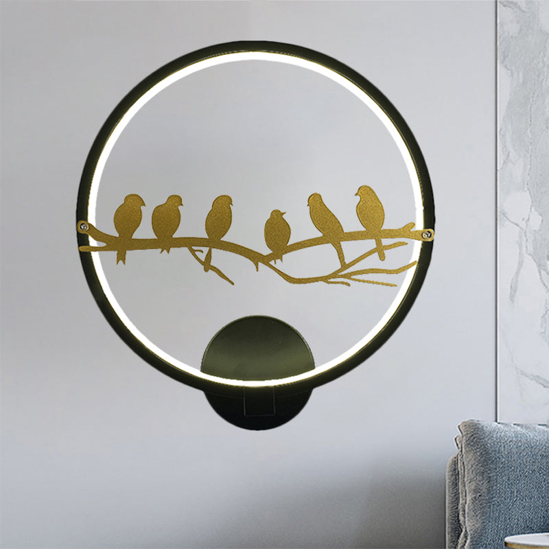 Frendorf | Wit/Zwart Ronde Wandverlichting Idee Oriëntaals Style LED Acrylaat Wandmuur Lamp voor Woonkamer