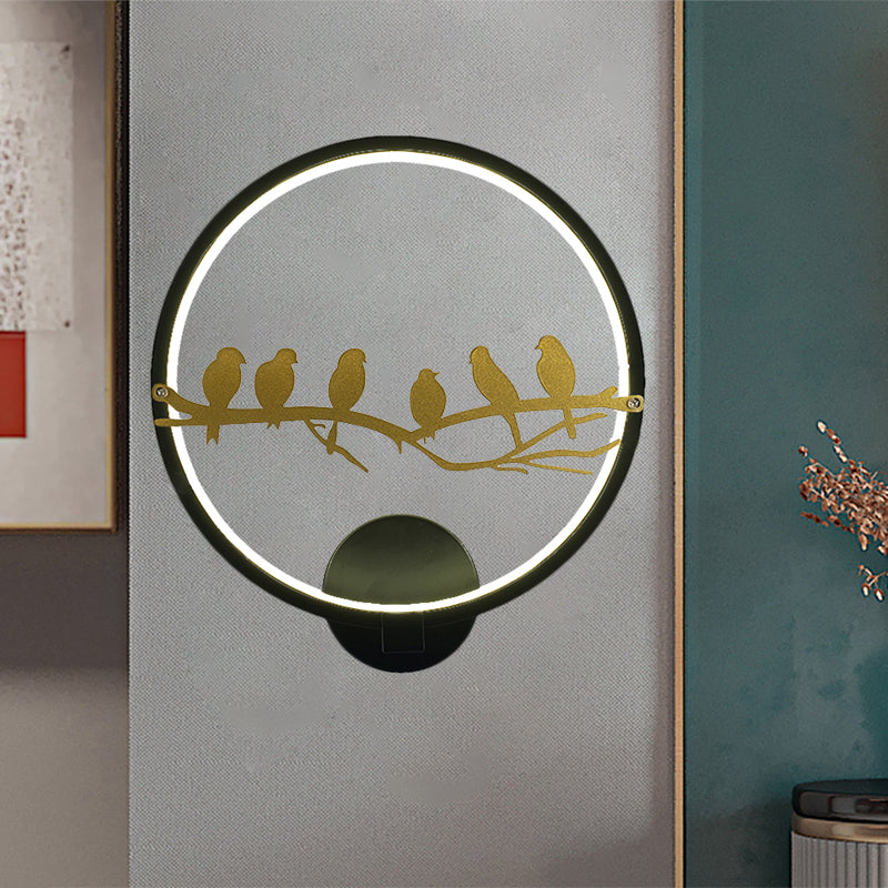 Frendorf | Wit/Zwart Ronde Wandverlichting Idee Oriëntaals Style LED Acrylaat Wandmuur Lamp voor Woonkamer