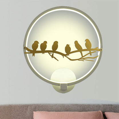 Frendorf | Wit/Zwart Ronde Wandverlichting Idee Oriëntaals Style LED Acrylaat Wandmuur Lamp voor Woonkamer