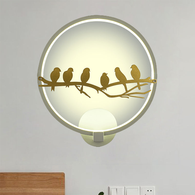 Frendorf | Wit/Zwart Ronde Wandverlichting Idee Oriëntaals Style LED Acrylaat Wandmuur Lamp voor Woonkamer