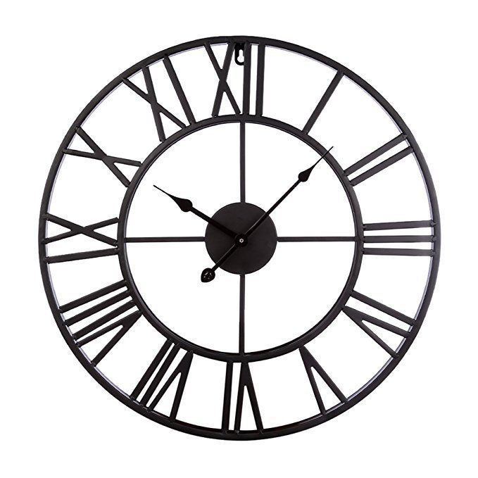Roman Letters Große Stille Wand-Uhr 16 Zoll Eisen