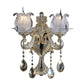 Frendorf | 1/2-Licht Frosted Glas Wandleuchte Traditionell Gold Semi-Offene Blume Wohnzimmer Wandmontiert Licht