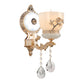 Frendorf | 1/2-Bol Bloem-Relief Kom Wandlamp Rustiek Goud Frosted Glas Wandlamp met Kristal Drop