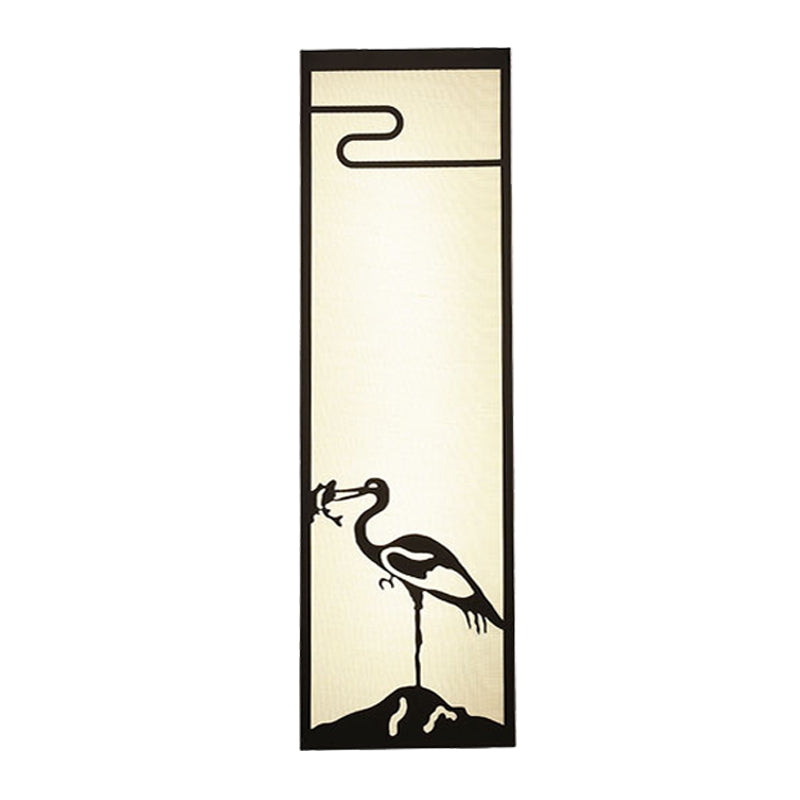 Frendorf | 3-Lichts Slaapkamer Kraan Wandgemonteerde Lamp Oriental Style Zwart Muur Lamp met Cuboïde Stoffen Shade