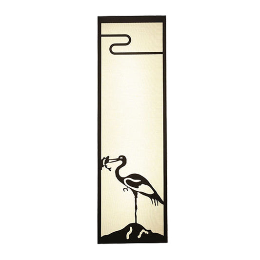 Frendorf | 3-Lichts Slaapkamer Kraan Wandgemonteerde Lamp Oriental Style Zwart Muur Lamp met Cuboïde Stoffen Shade