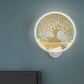 Frendorf | Schwarz/Weiß Rund Baum Wandmontierte Lampe Postmodern LED Metall Wandlicht für Nachttisch, Warm/Weiß Licht