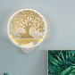 Frendorf | Schwarz/Weiß Rund Baum Wandmontierte Lampe Postmodern LED Metall Wandlicht für Nachttisch, Warm/Weiß Licht
